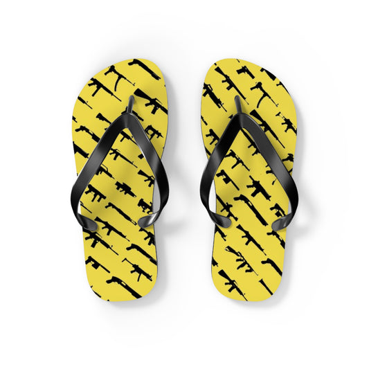 WAVES And SUN Co Sandals Yellow Guns - Flip Flops -Slides Summer Beach BRAND NEW