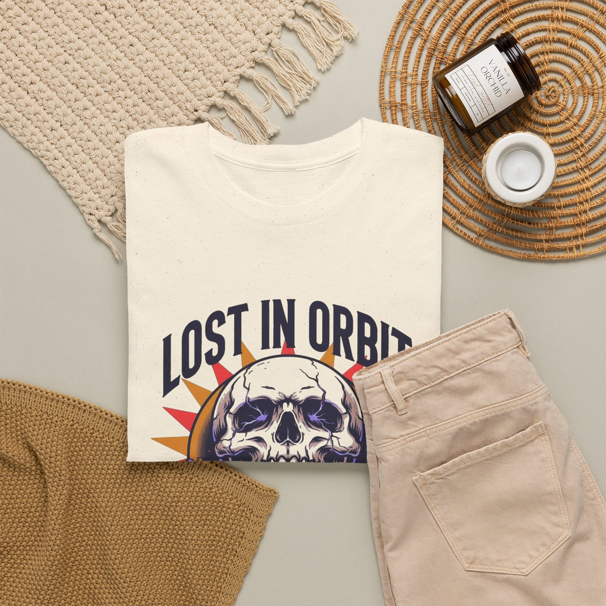Lost In Orbit Graphic T Shirt Men's Space Alien's Heavy Cotton Tee
