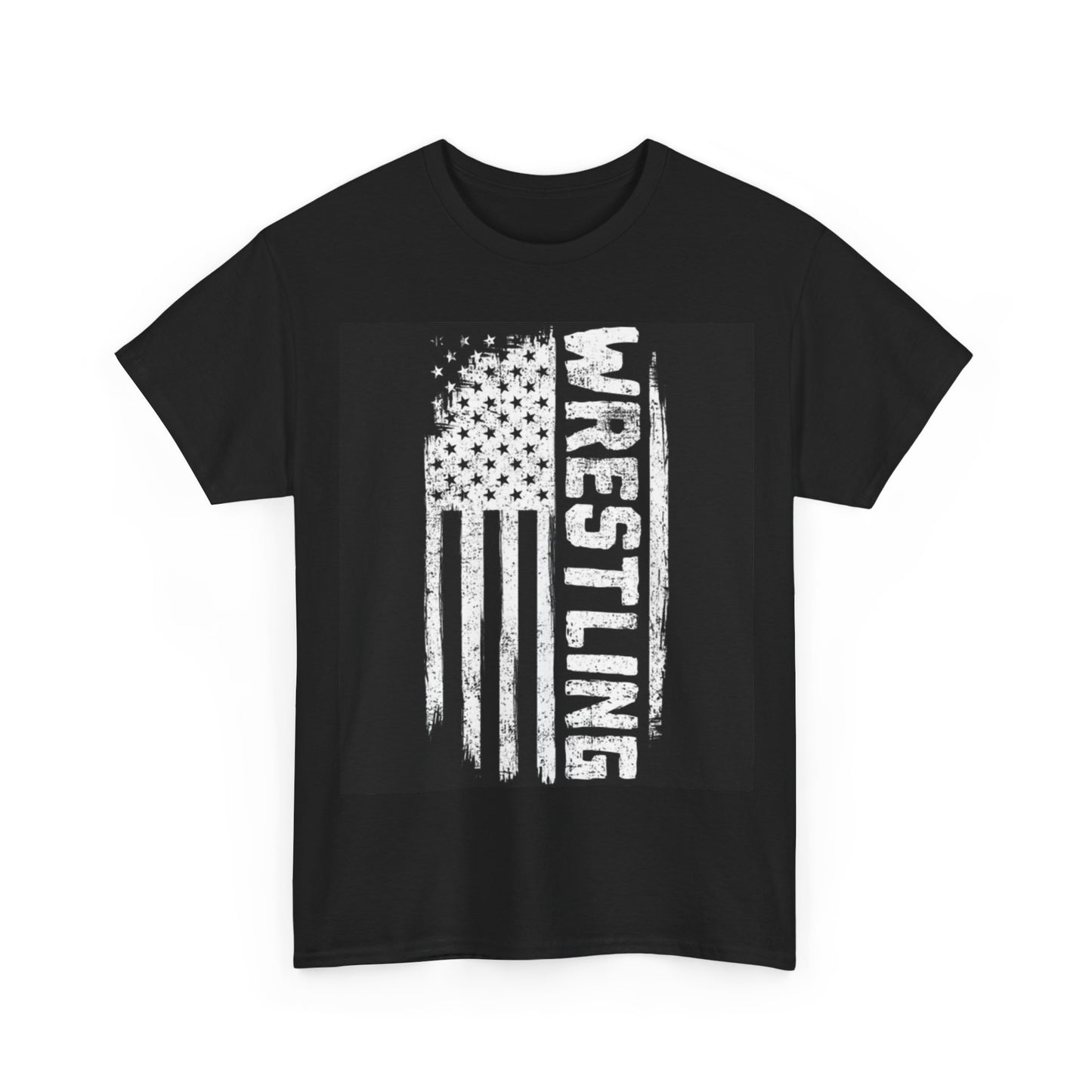 American Wrestling Tshirt American Flag Graphic UFC Unisex Heavy Cotton Tee