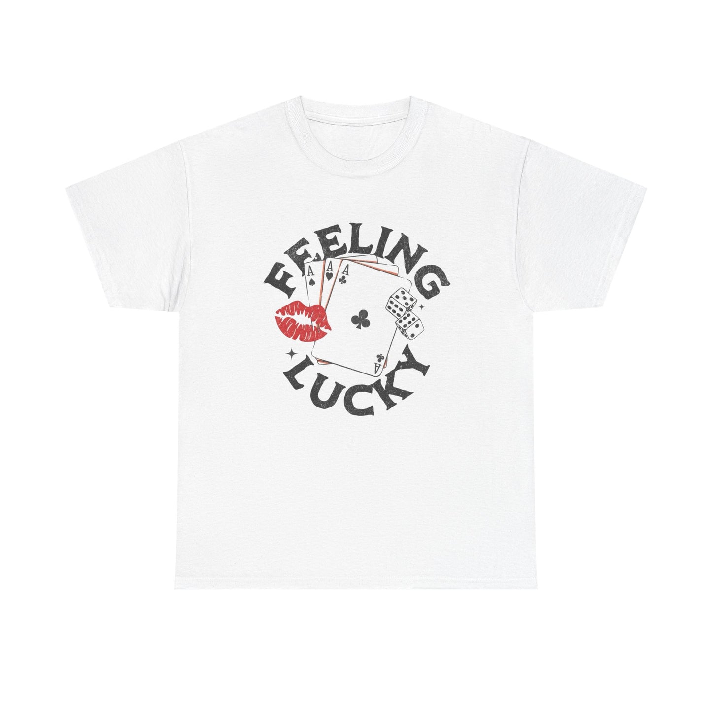 Feeling Lucky Graphic T Shirt NEW ADULT TEE VINTAGE