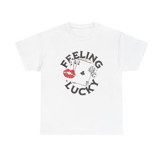 Feeling Lucky Graphic T Shirt NEW ADULT TEE VINTAGE