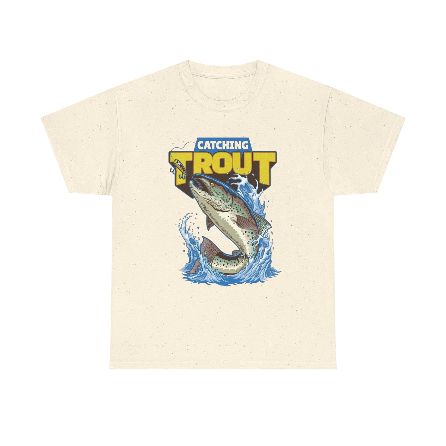 Catching Trout Fishing T Shirt Graphic Unisex Heavy Cotton Tee NEW GIFT