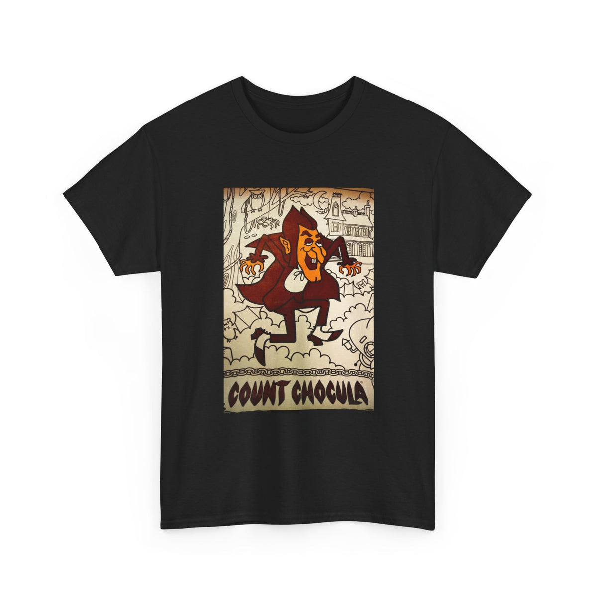Count Chocula Tshirt Retro Cereal Ad Vintage Poster Unisex Heavy Cotton Tee