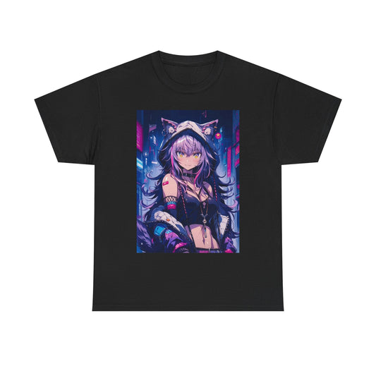 Waifu Anime T-shirt Girl Graphic Cartoon Retro Gaming Unisex Heavy Tee Gamer 9