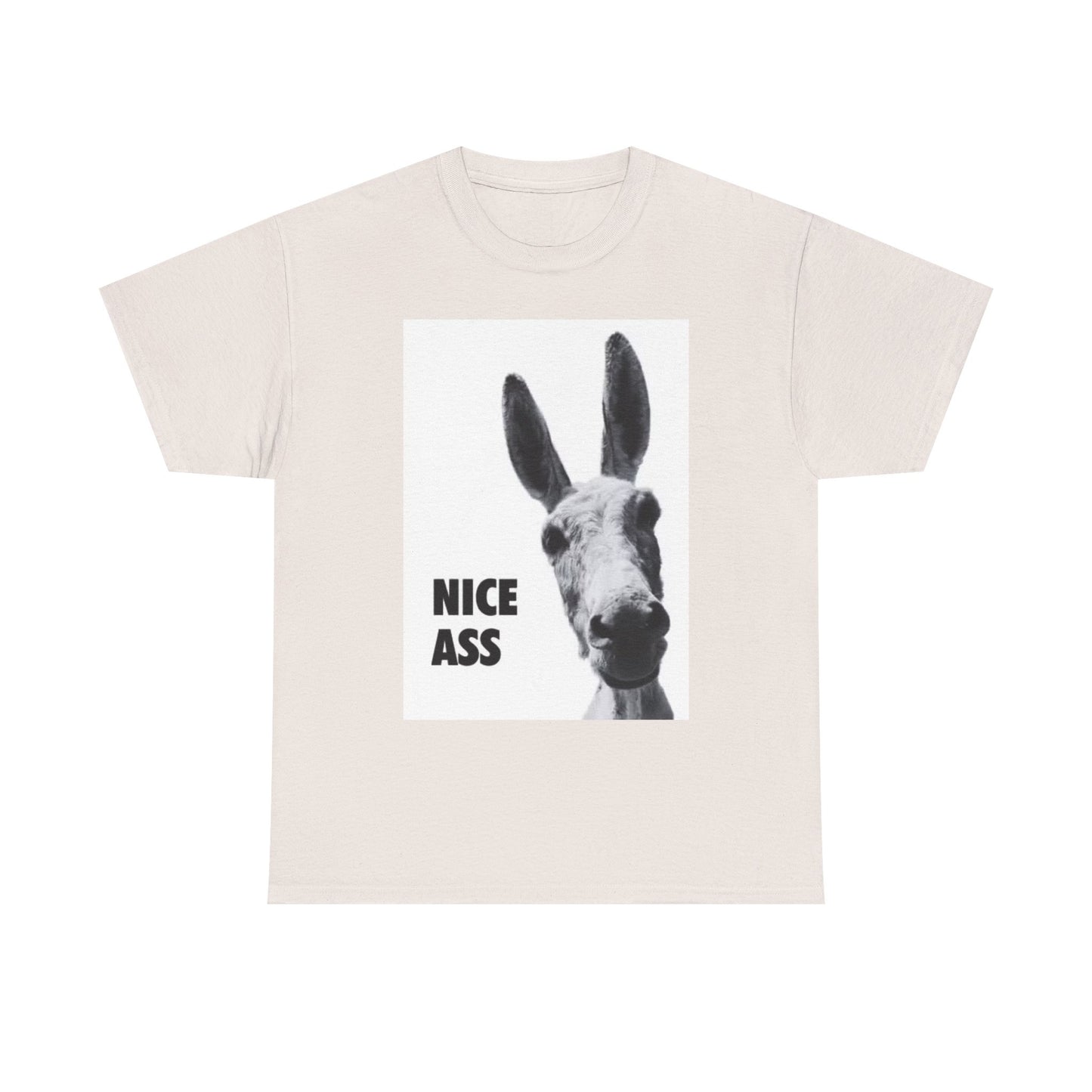 Nice Ass T Shirt Funny Donkey Animal Jokes Comedy Gift Unisex Heavy Cotton Tee
