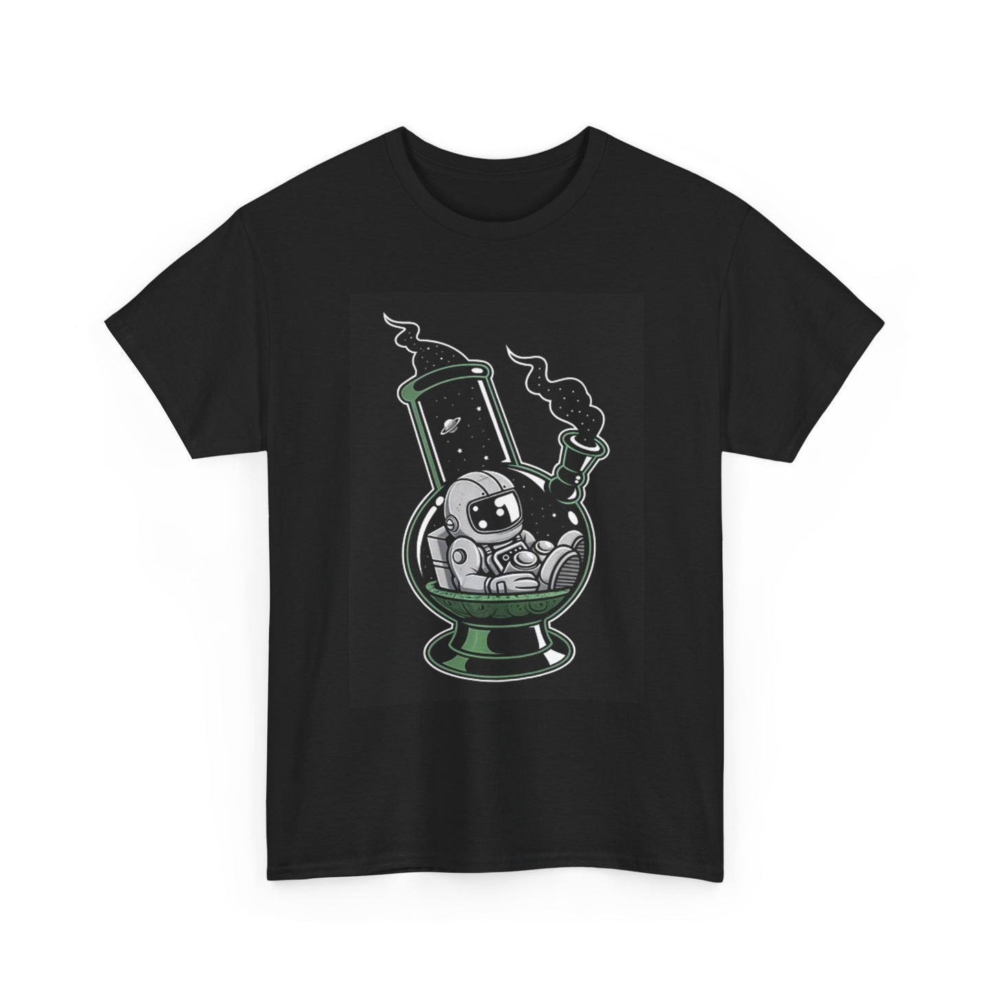 Astronaut In Bong T Shirt Funny Weed Graphic Vintage Unisex Heavy Cotton Tee