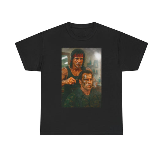 Rambo And Commando Funny Graphic T Shirt Vintage Unisex Heavy Cotton Tee