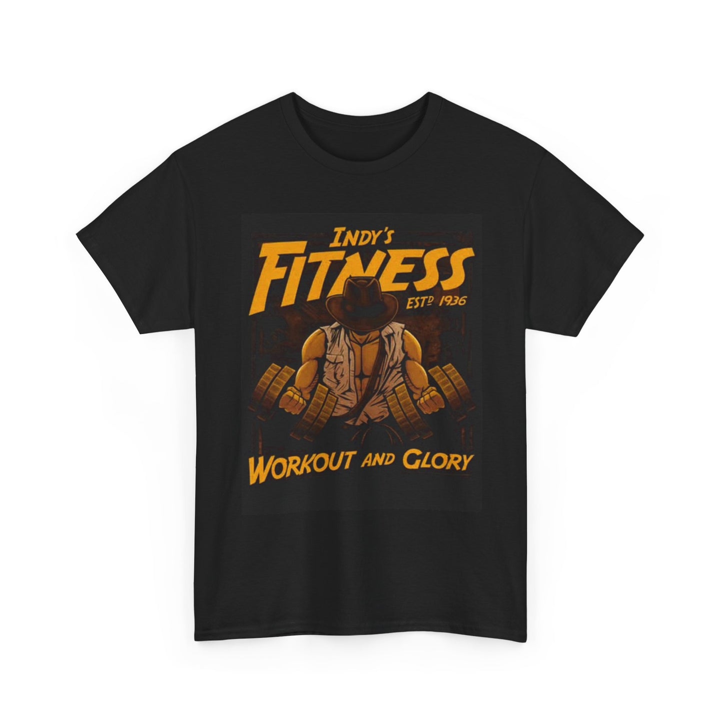 Indiana Jones Gym T Shirt Retro Movie Graphic Gear Unisex Heavy Cotton Tee