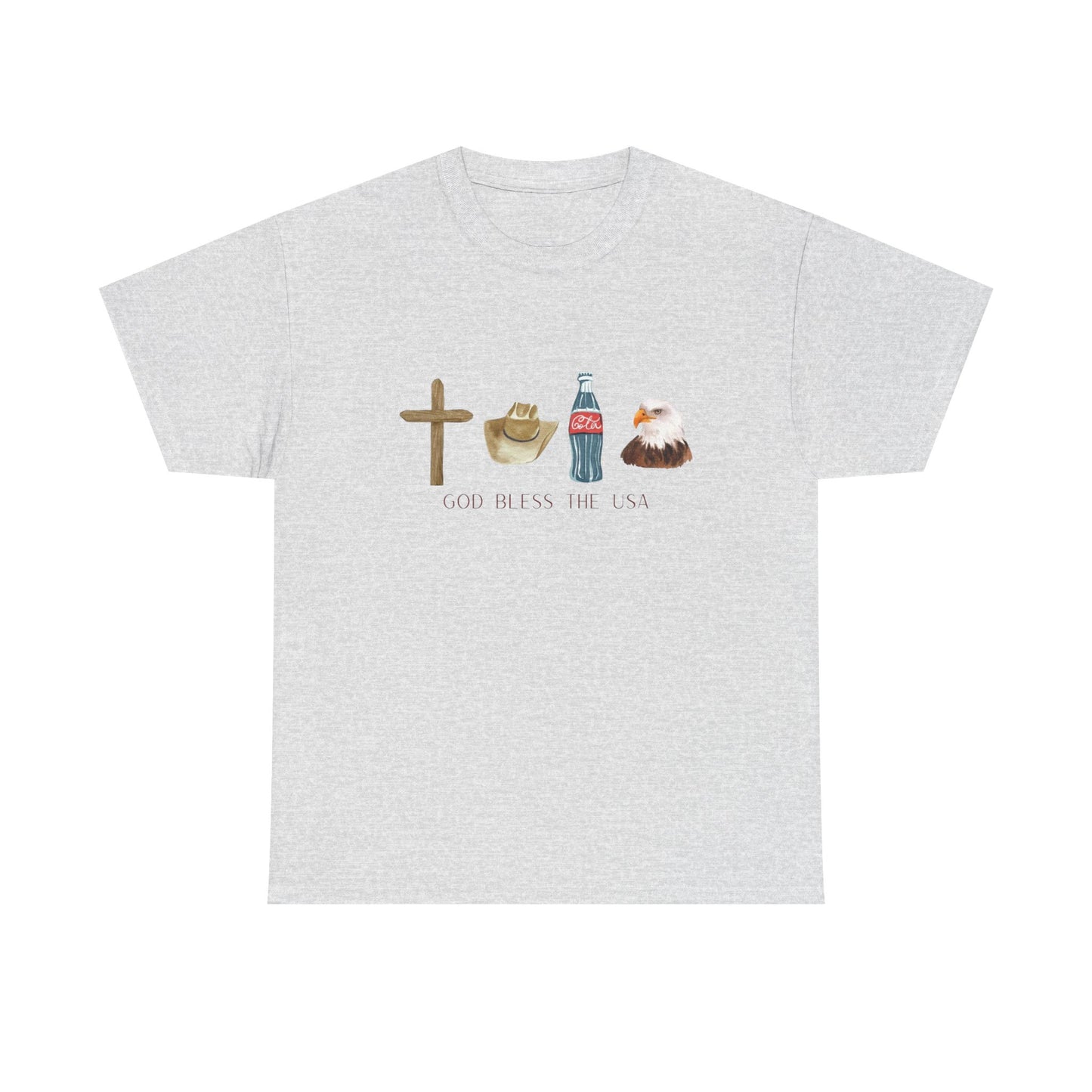 God Bless The USA T Shirt Graphic Men's Heavy Cotton Tee