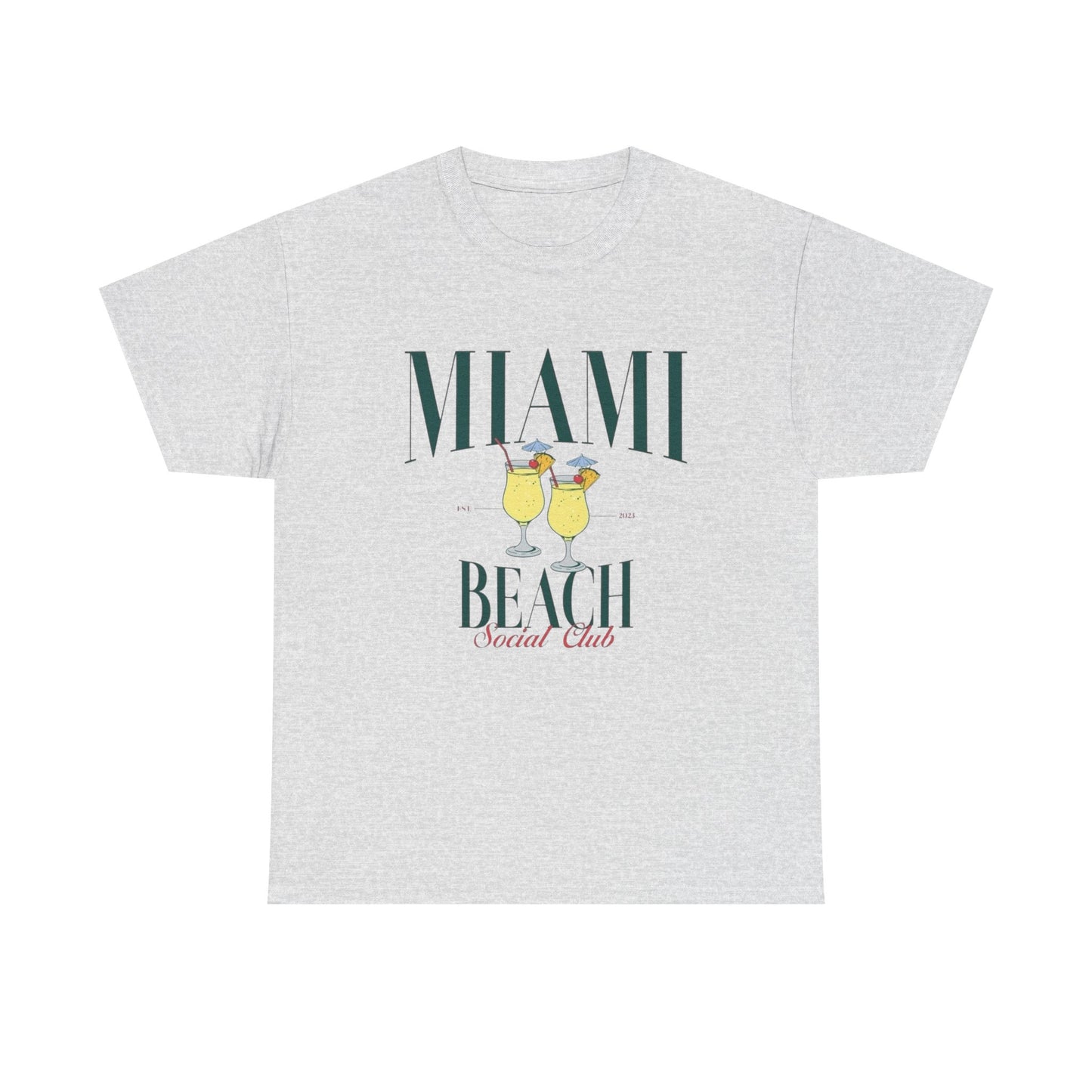 Miami Beach Social Club Graphic T Shirt NEW Unisex Heavy Cotton Tee