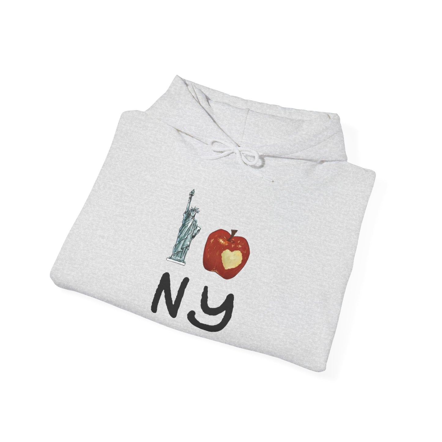 I Love New York Big Apple Graphic Hoodie Unisex Heavy Blend™ Hooded Sweatshirt