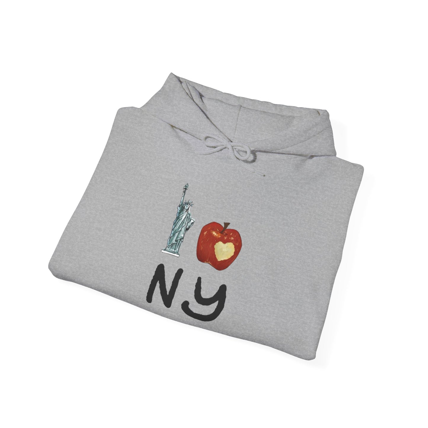 I Love New York Big Apple Graphic Hoodie Unisex Heavy Blend™ Hooded Sweatshirt
