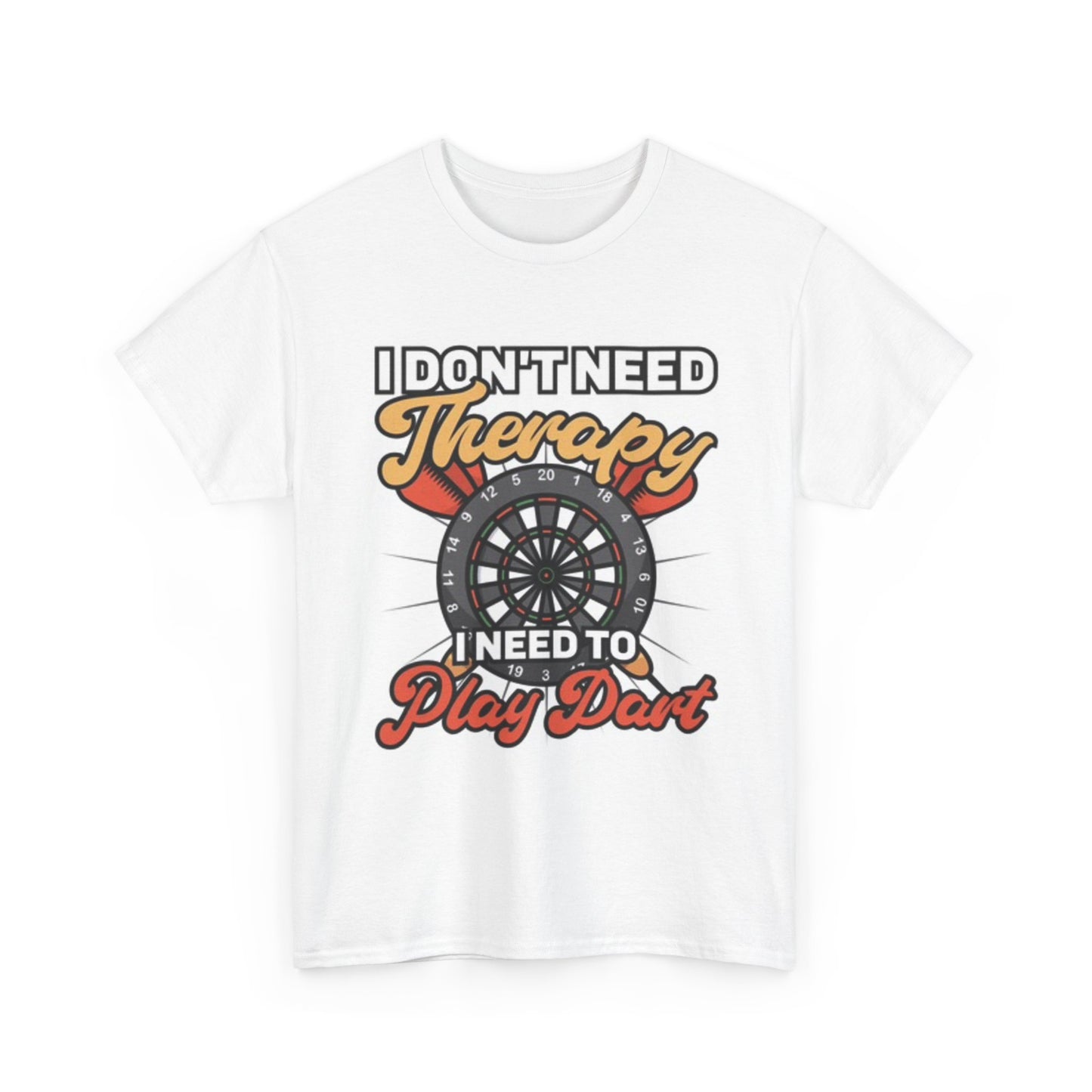 Playing Darts Graphic T Shirt Therapy Funny Gift NEW Unisex Heavy Cotton Tee