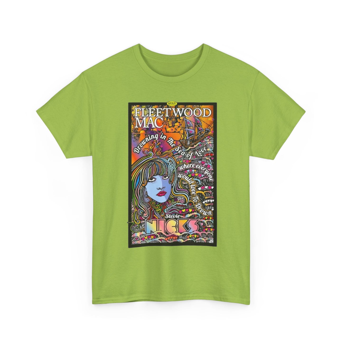 Fleetwood Mac T-shirt graphic vintage art 70s Unisex Heavy Cotton Tee