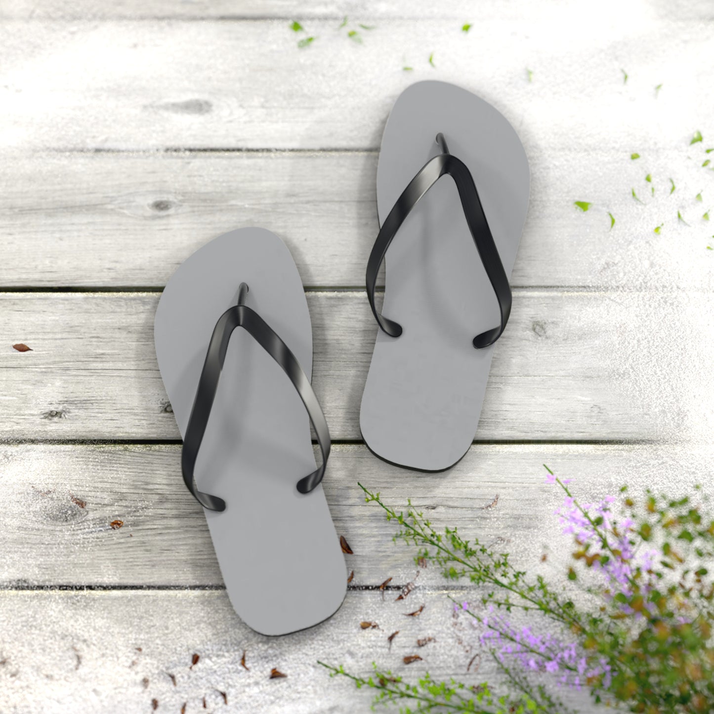 Gray Summer Sandals, Beach Shoes, Vacation Flip Flops, Pool Slides, Comfortable