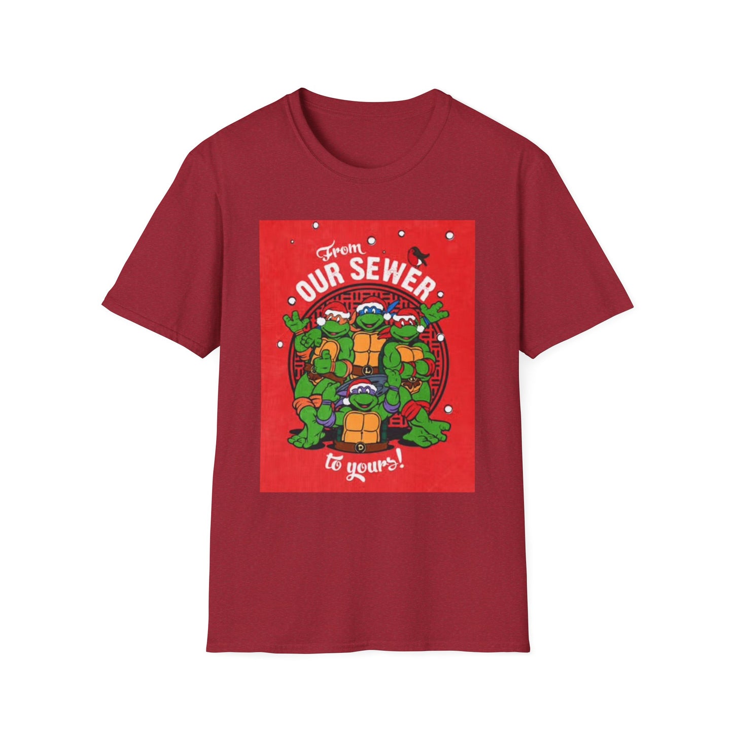 Christmas Turtles Graphic T Shirt Funny Retro Holidays Unisex Softstyle T-Shirt