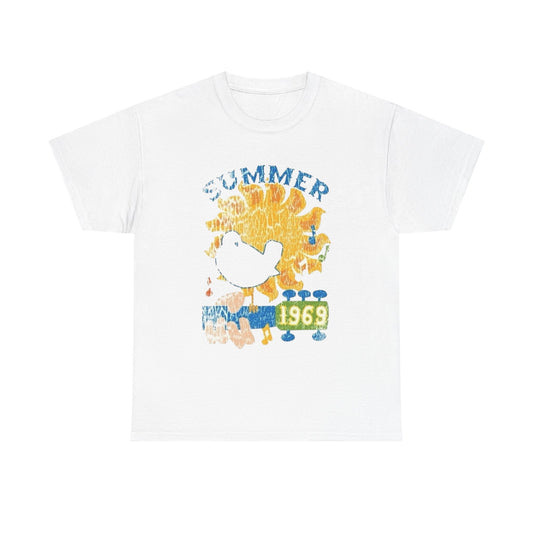 Woodstock Summer 1969 Graphic T-Shirt Cotton Tee New Gift Vintage
