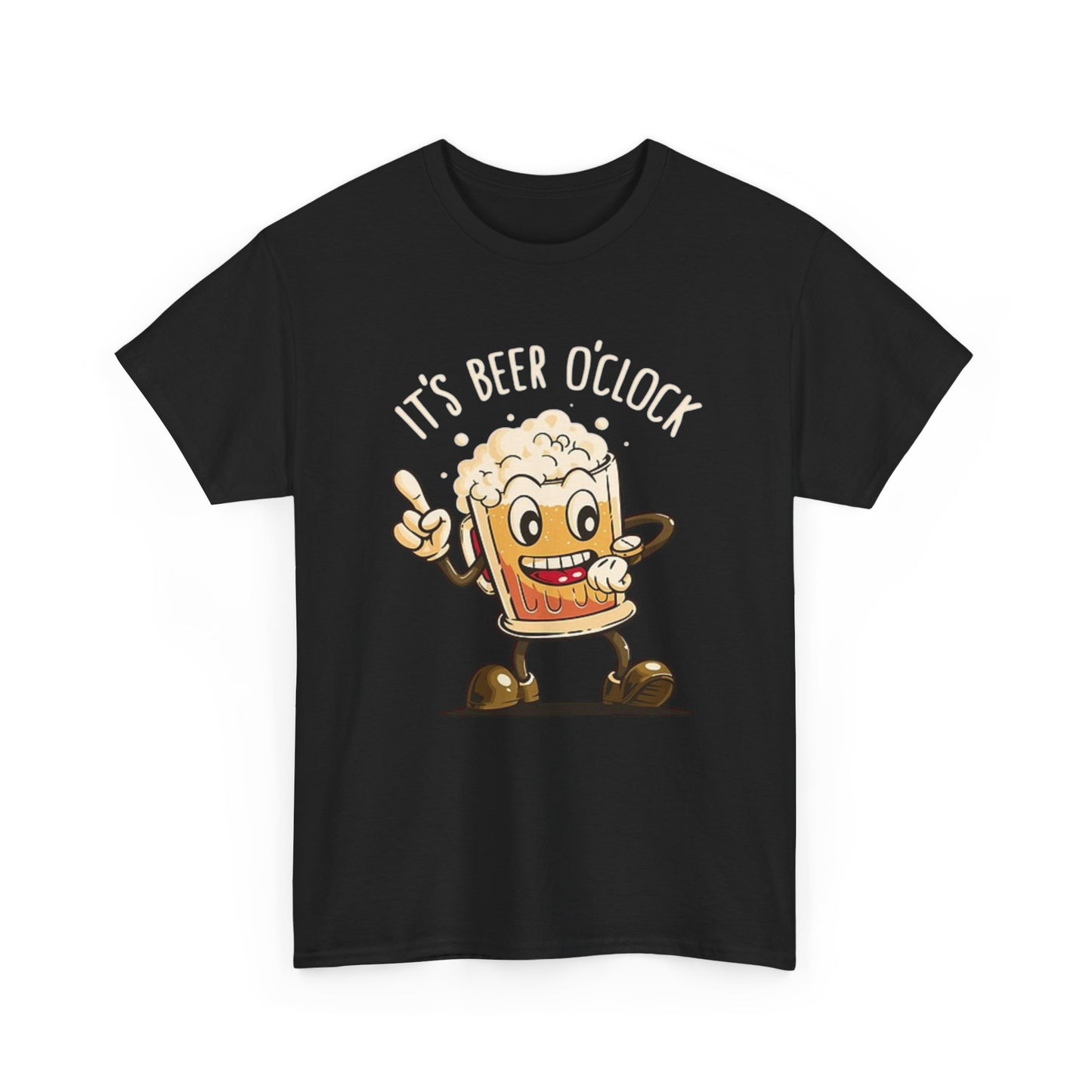 Its Beer O Clock Funny T Shirt Jokes Unisex Heavy Cotton Tee