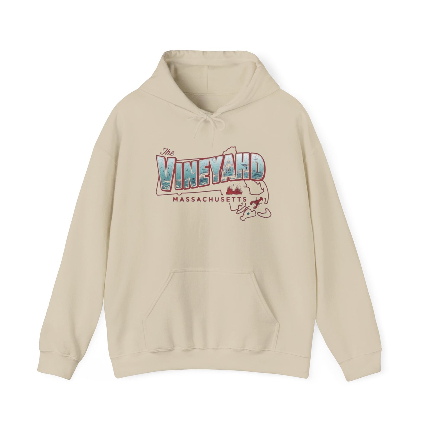 The Vineyard Massachusetts NEW Graphic Hoodie Hooded Sweatshirt NEW ADULT