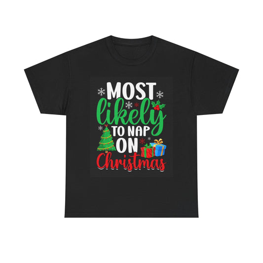 Funny Christmas Shirt Napping Santa Toys Unisex Heavy Cotton Tee