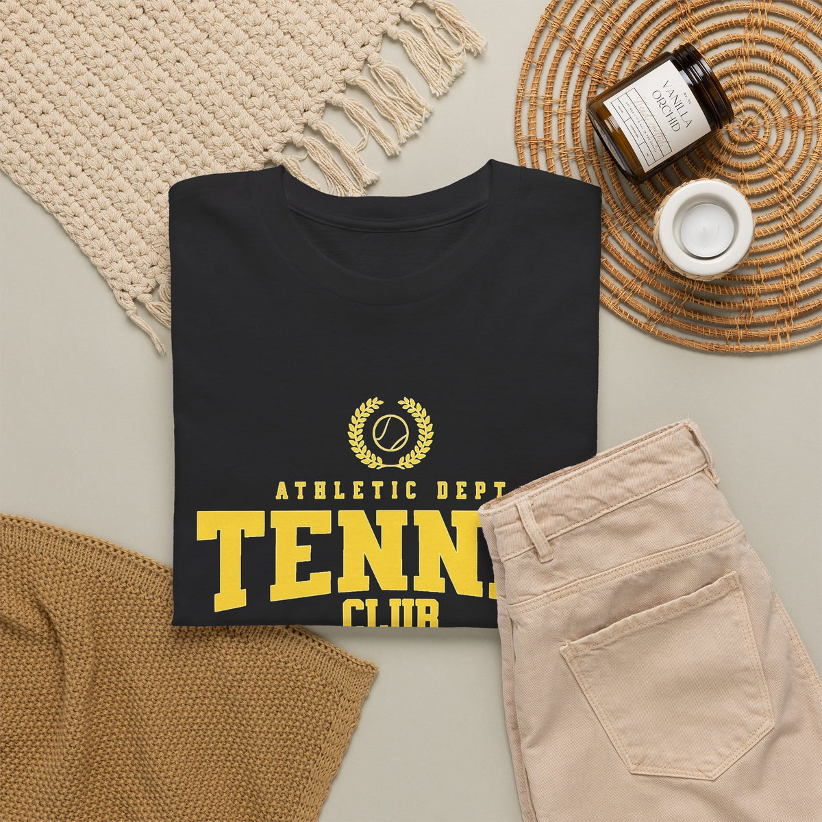 Tennis Club Graphic T Shirt Vintage Men's Heavy Cotton Tee