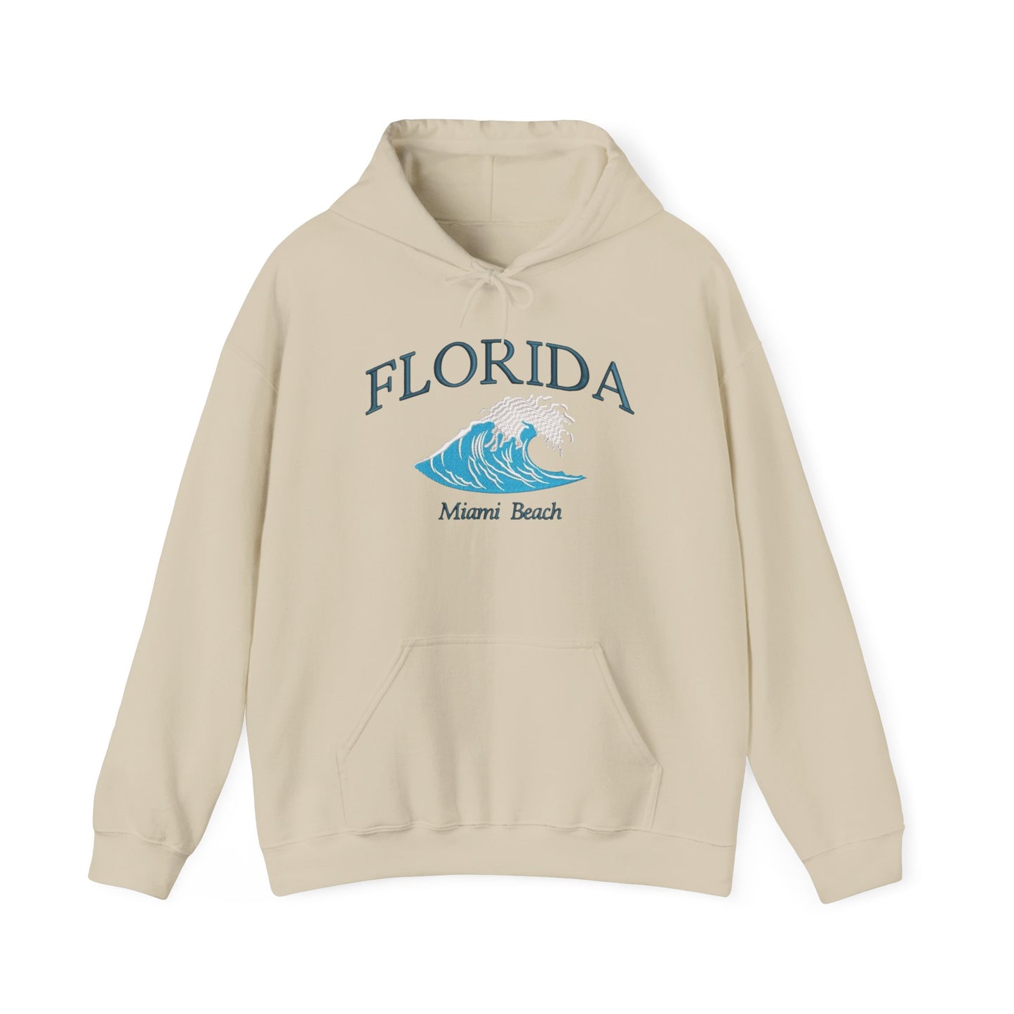 Florida Miami Beach Retro Graphic Hoodie Heavy Blend Sweatshirt NEW