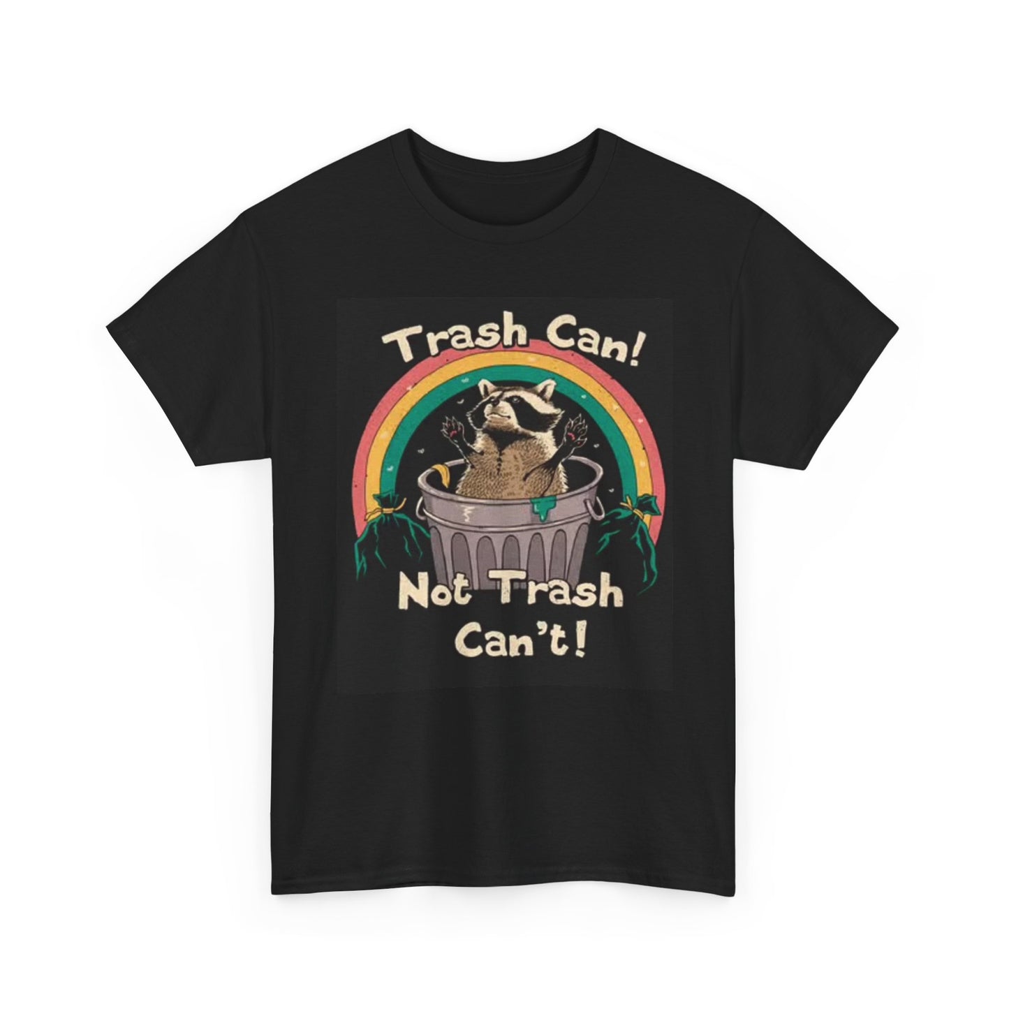 Funny Racoon Graphic T Shirt Trash Can Jokes Unisex Heavy Cotton Tee