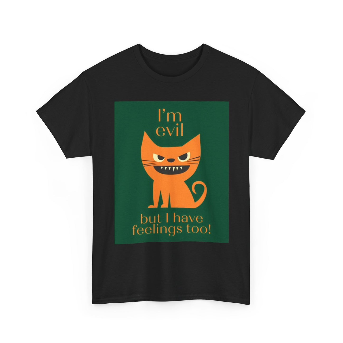Evil Kitty Graphic T Shirt Funny Cats Unisex Heavy Cotton Tee