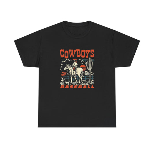 Cowboys Dig Baseball Graphic T Shirt Unisex Heavy Cotton Tee