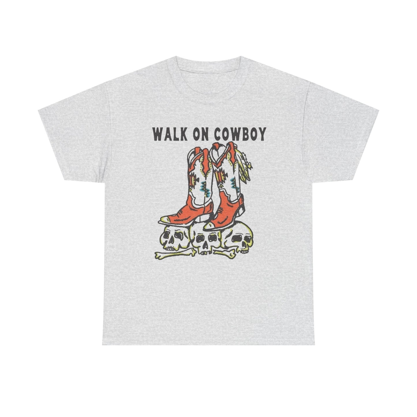 Walk On Cowboy Graphic T Shirt Unisex Heavy Cotton Tee