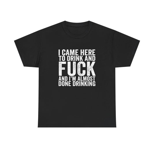 I Came Here To Drink Funny Graphic T Shirt NEW ADULT Unisex Heavy Cotton Tee