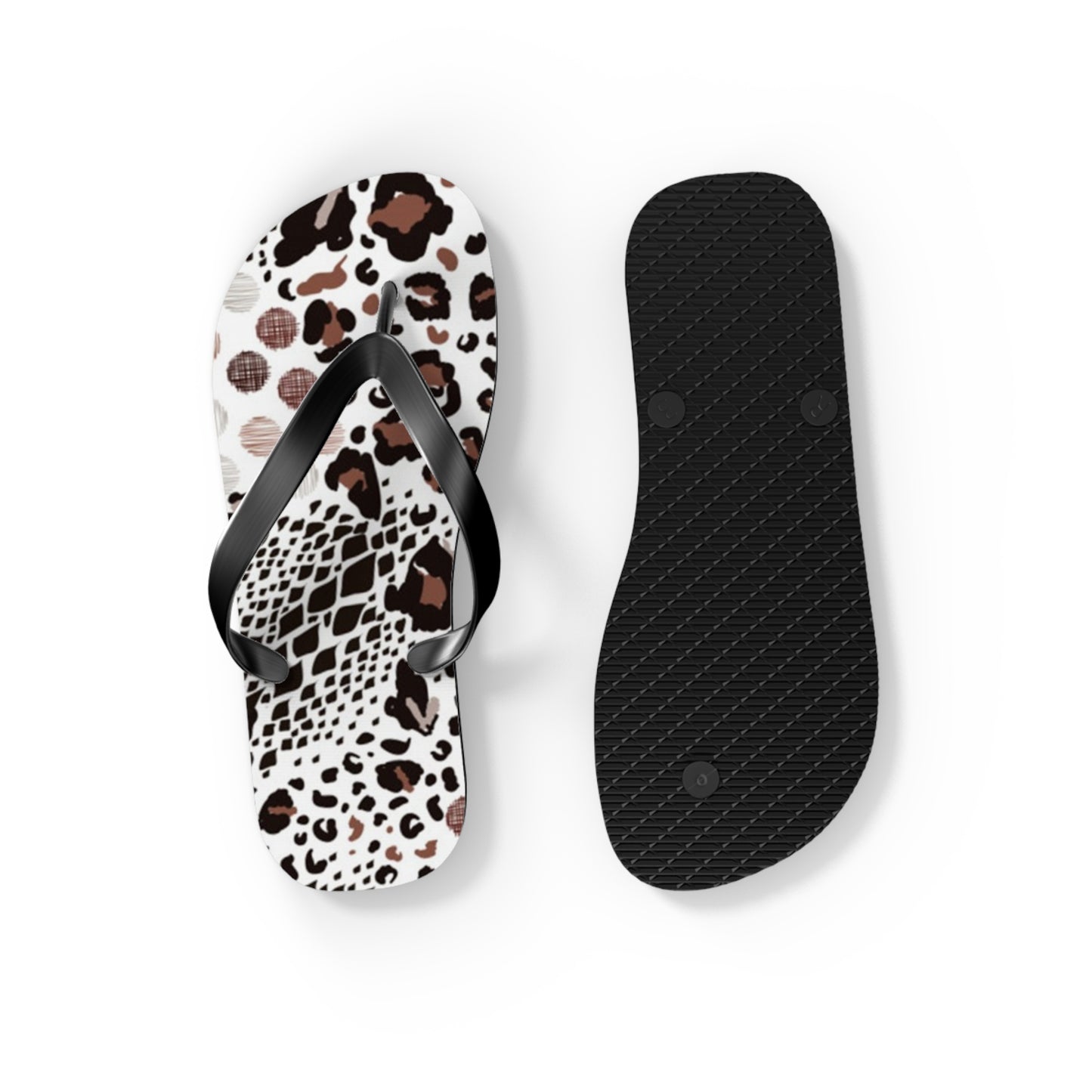Mixed Animal Print Beach Sandals, Slides for Summer, Flip Flops, Water Resistant