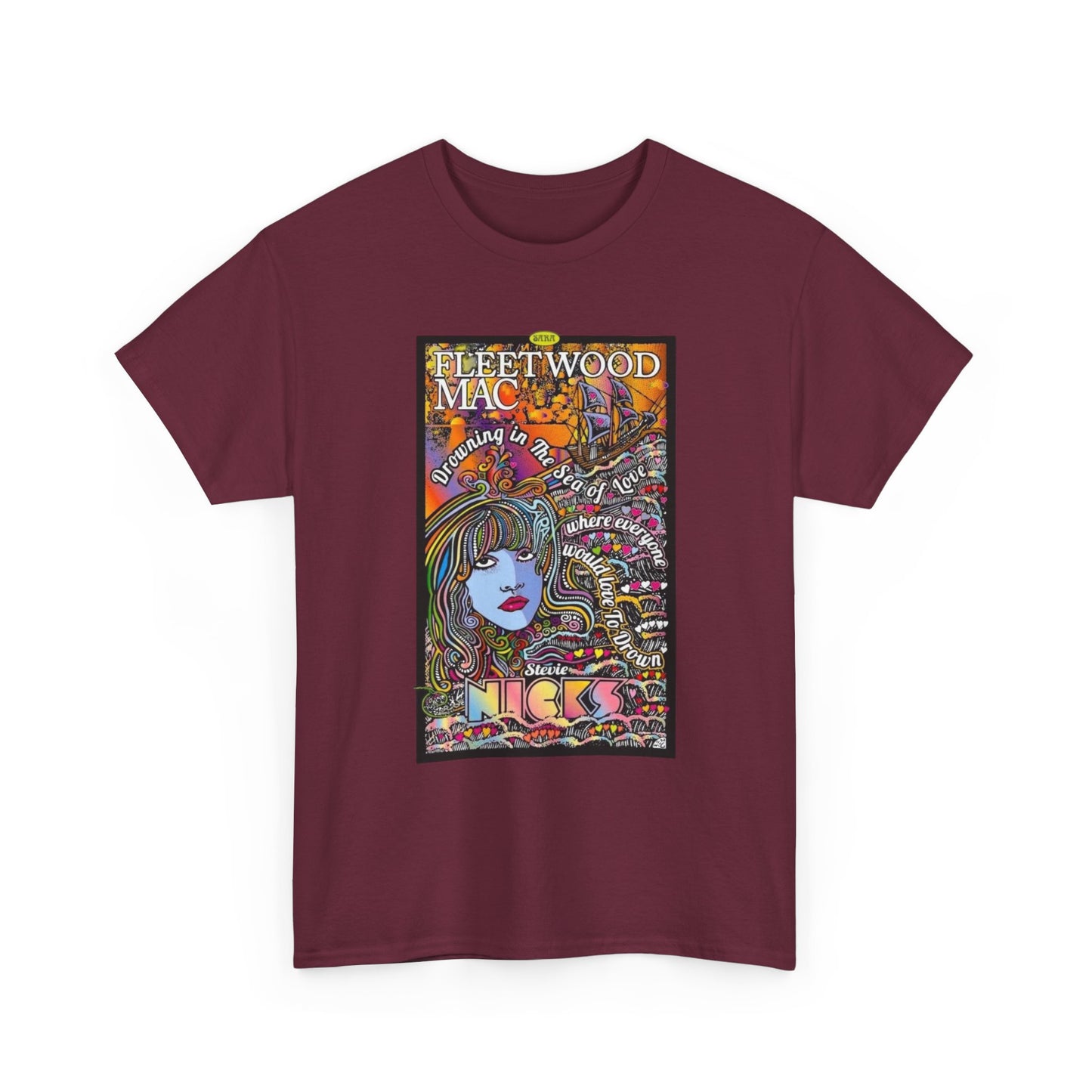 Fleetwood Mac T-shirt graphic vintage art 70s Unisex Heavy Cotton Tee