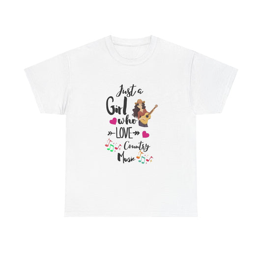 Just A Girl Who Loves Country Music Tshirt Retro Cowgirl Wallen Unisex Heavy