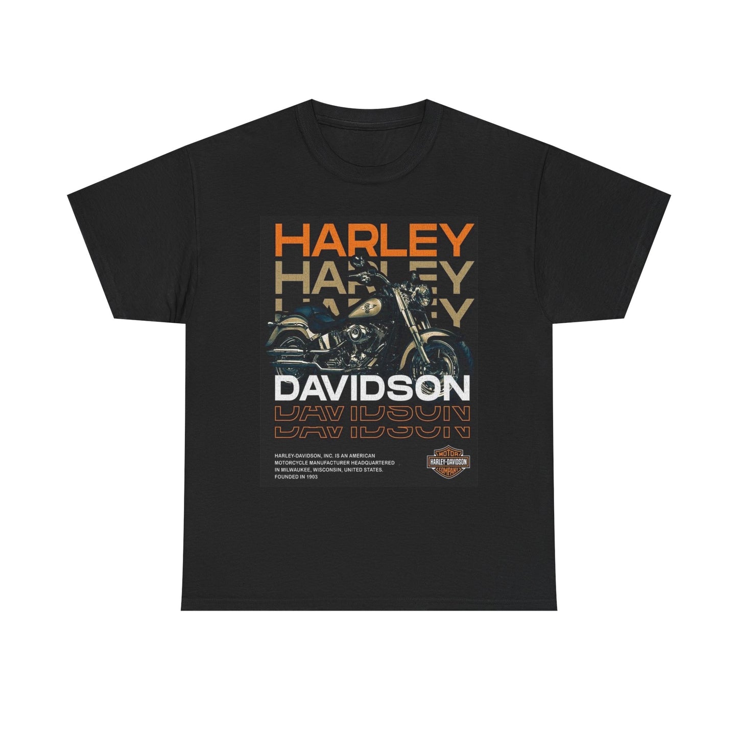 Harley Davidson Graphic T Shirt Motorcycles Vintage Unisex Heavy Cotton Tee