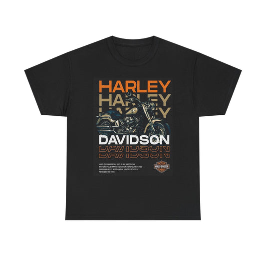 Harley Davidson Graphic T Shirt Motorcycles Vintage Unisex Heavy Cotton Tee
