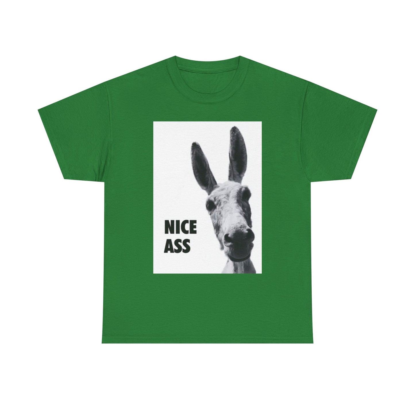 Nice Ass T Shirt Funny Donkey Animal Jokes Comedy Gift Unisex Heavy Cotton Tee