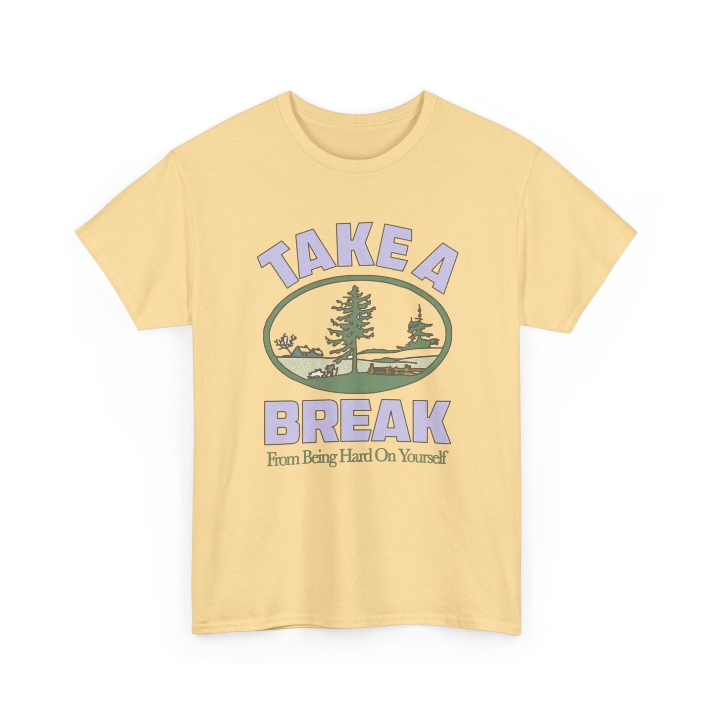 Take A Break Mental Health Retro Graphic T Shirt NEW Adult Unisex Heavy Cotton