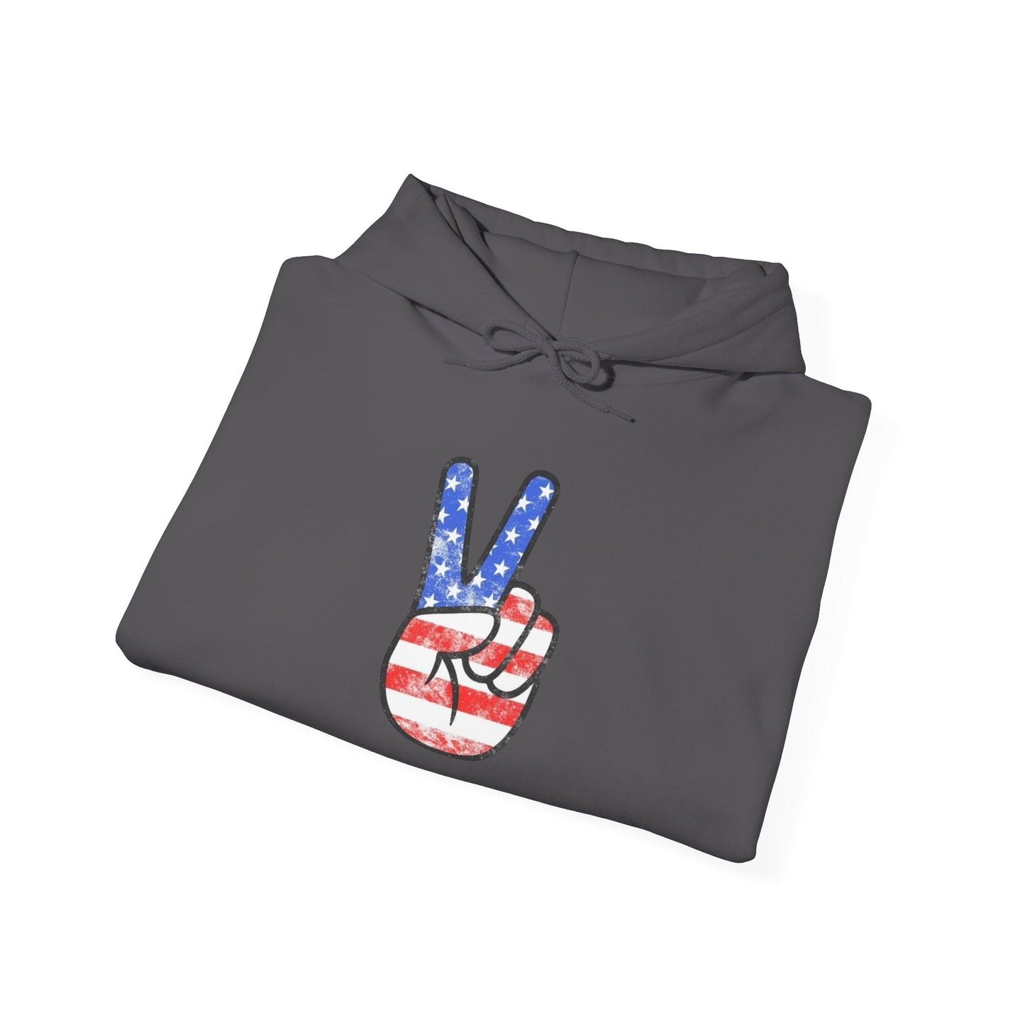 American Flag Peace Sign Retro Graphic Hoodie Heavy Blend™ NEW Sweatshirt