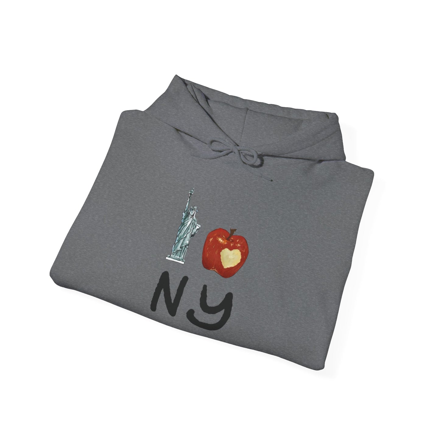 I Love New York Big Apple Graphic Hoodie Unisex Heavy Blend™ Hooded Sweatshirt