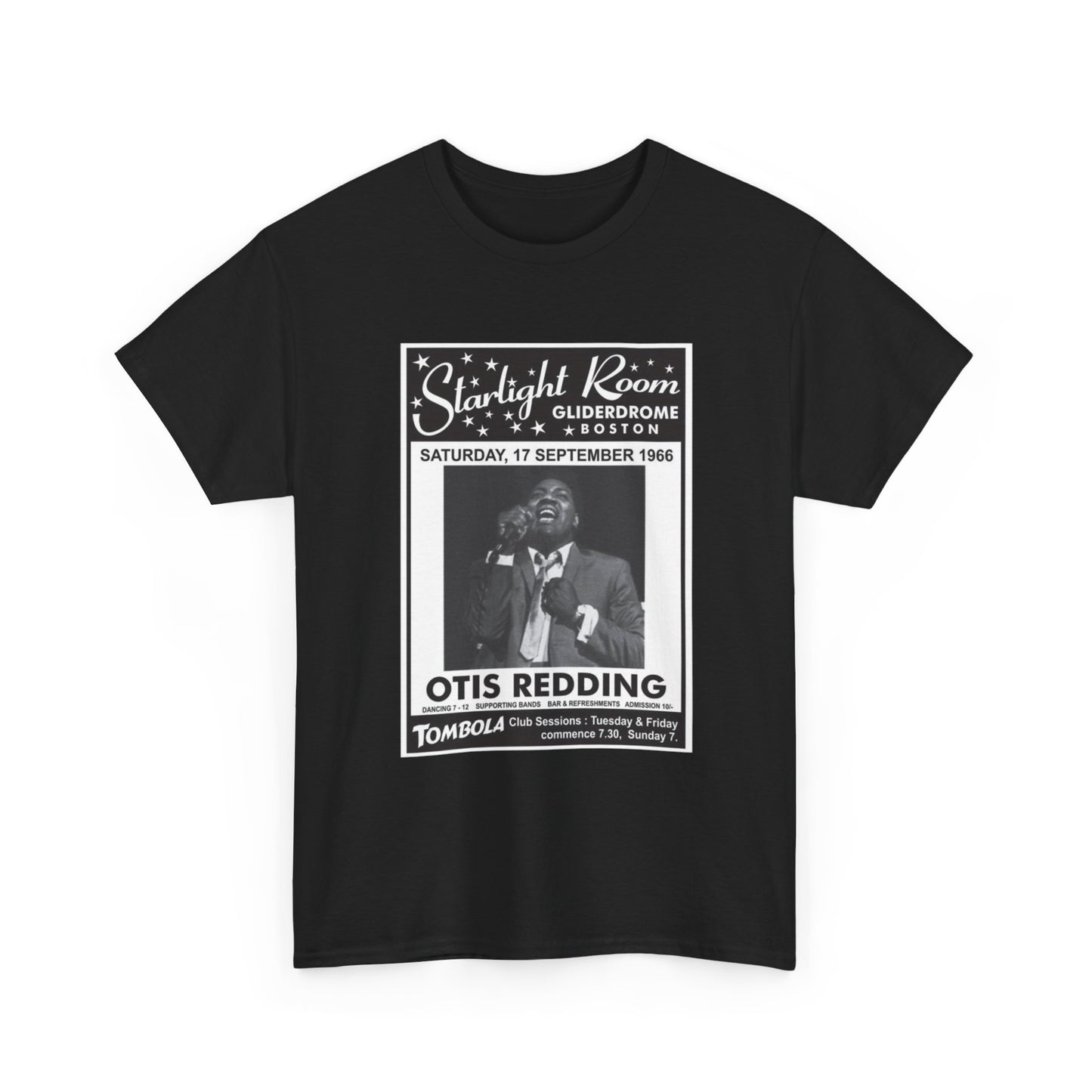 Otis Redding Tshirt The Starlight Room Boston Vintage Poster Unisex Heavy Cotton