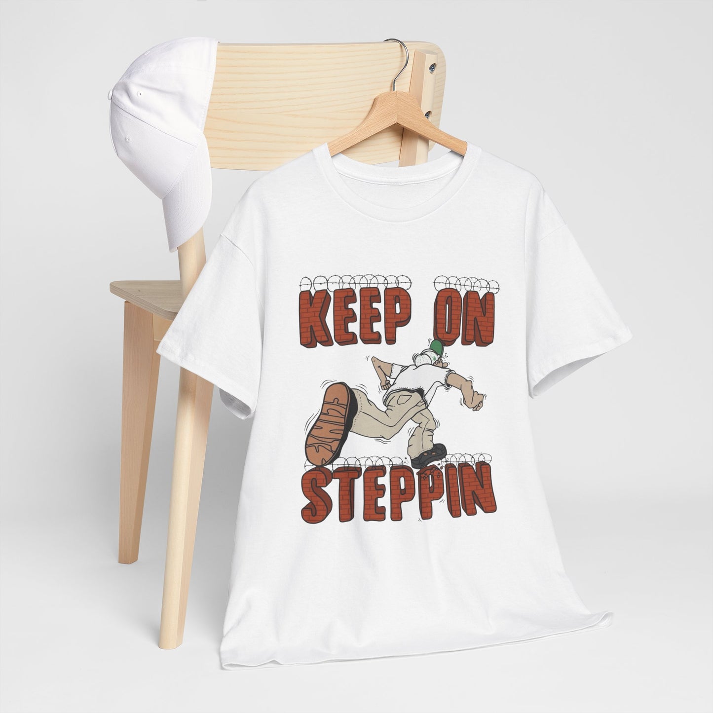 Keep On Stepping Graphic T Shirt Unisex Heavy Cotton Tee
