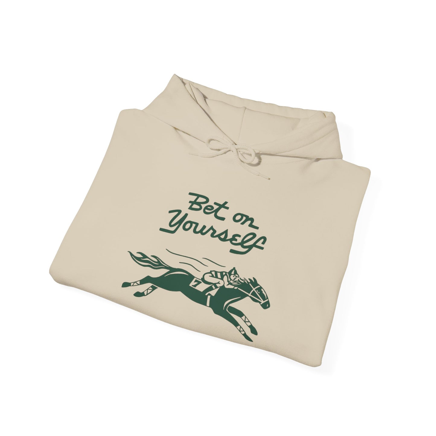 Bet On Yourself Horse Racing Graphic Hoodie Unisex Heavy Blend Hooded Sweatshirt