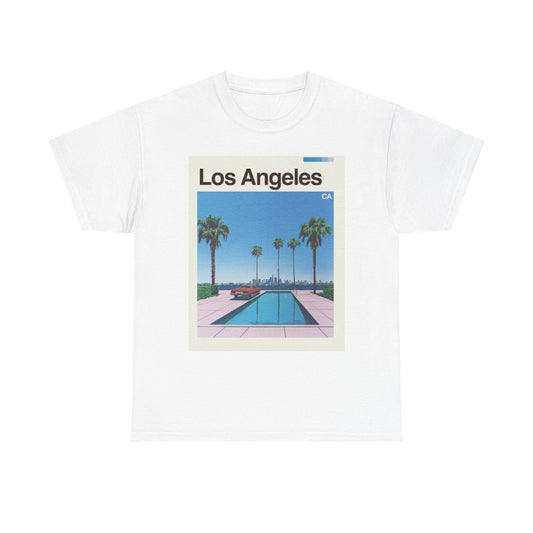 Los Angeles Retro Skyline Graphic T Shirt Cotton Tee Apparel New