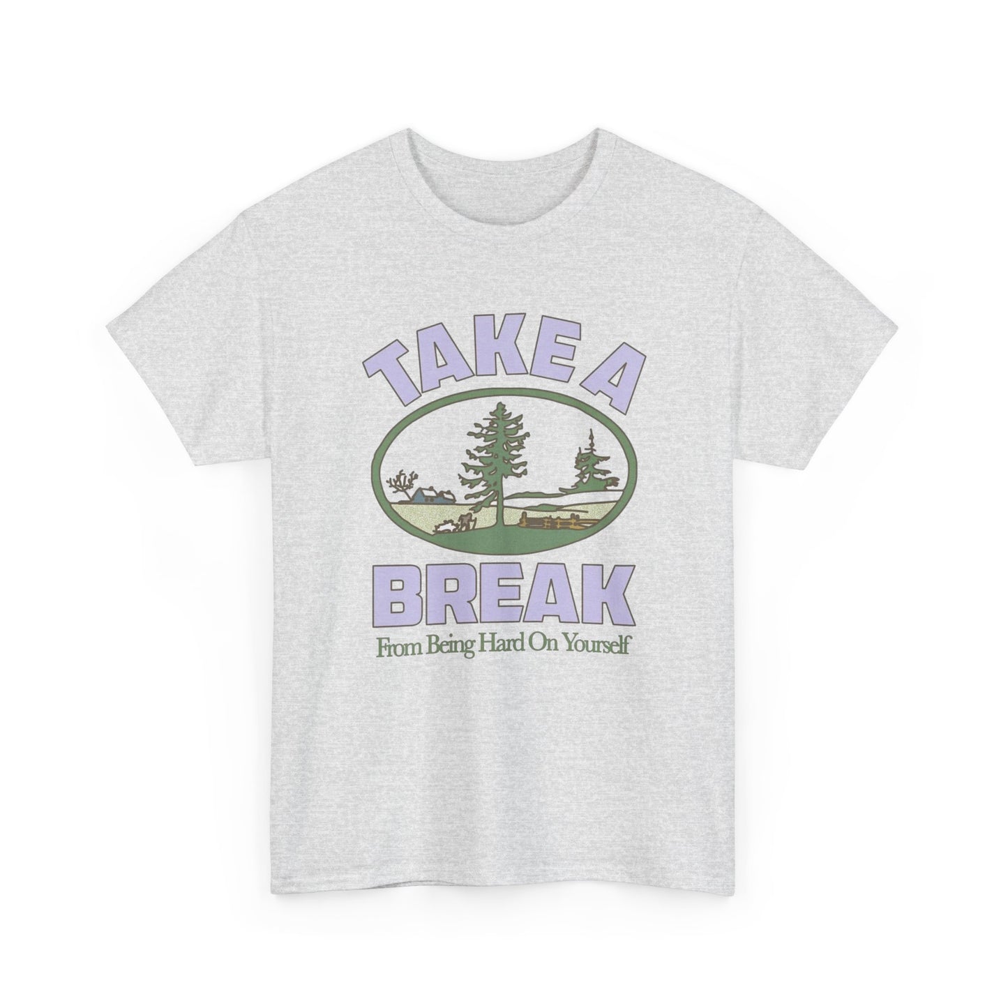 Take A Break Mental Health Retro Graphic T Shirt NEW Adult Unisex Heavy Cotton
