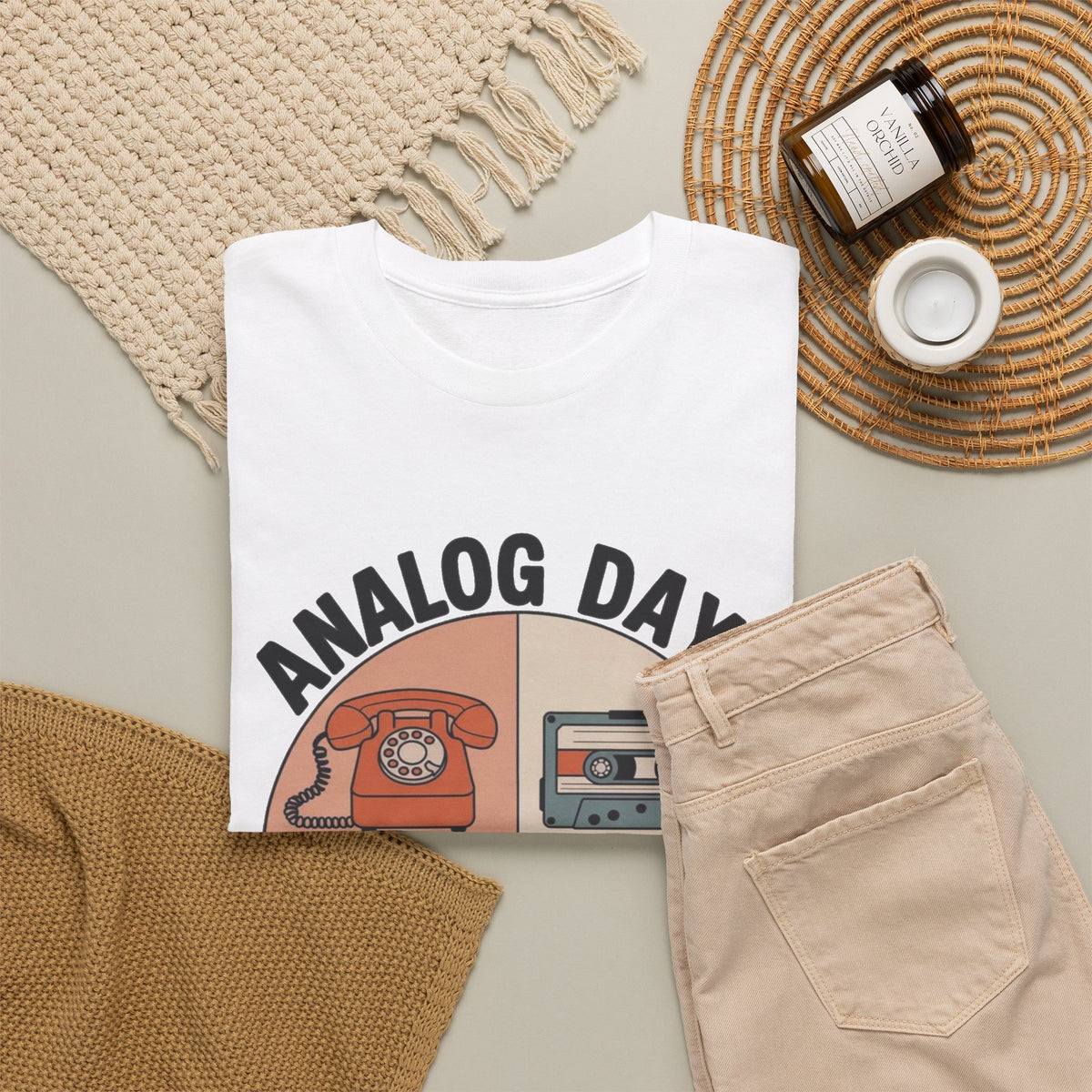 Analog Days Vintage Cassette and Camera Graphic T-Shirt Men's Graphic Tee