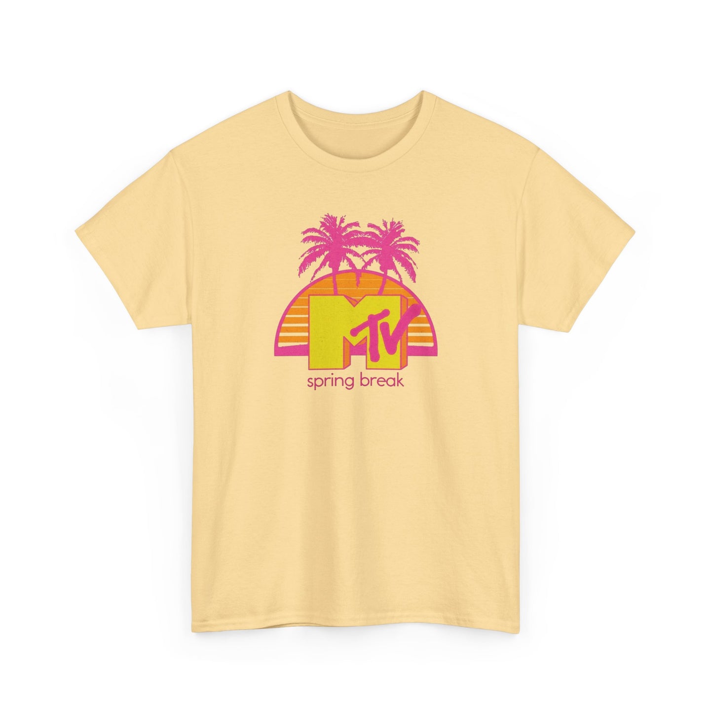 MTV Spring Break Vintage Tropical Graphic T-Shirt Unisex Heavy Cotton Tee