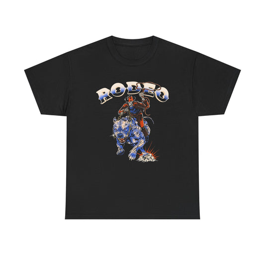 Rodeo Cowboy Dogs Retro Graphic T Shirt Unisex Heavy Cotton Tee