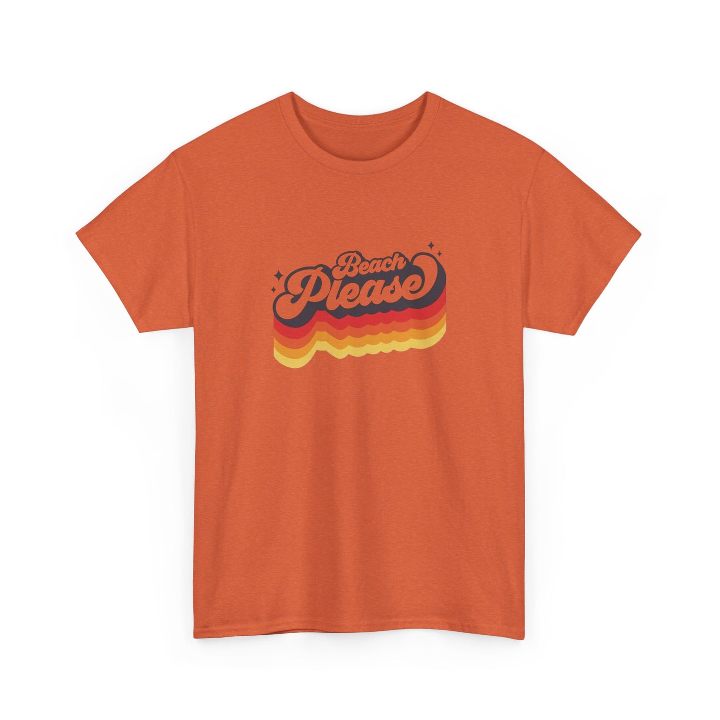 Beach Please Vintage Vacation 70s Graphic T-Shirt Unisex Heavy Cotton Tee