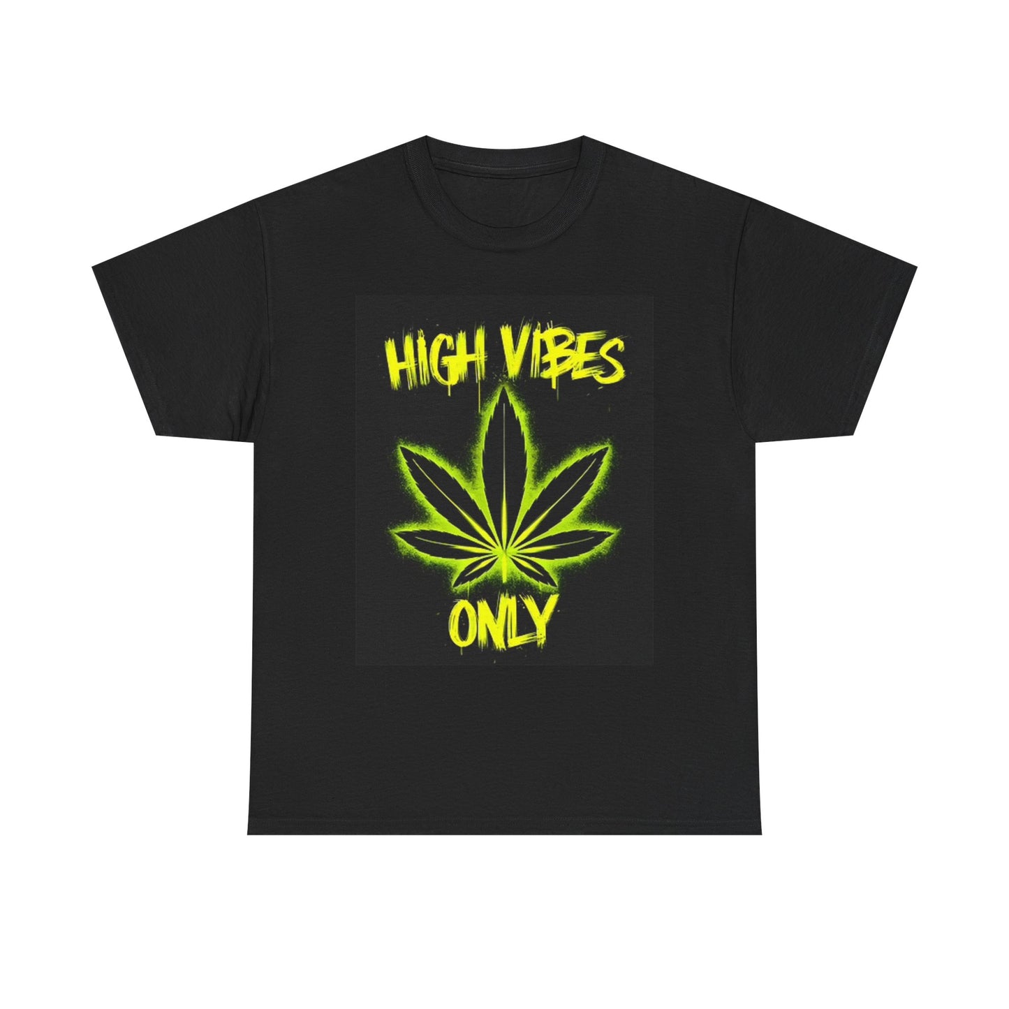 High Vibes Only T Shirt Retro Neon Graphic BRAND NEW Unisex Heavy Cotton Tee